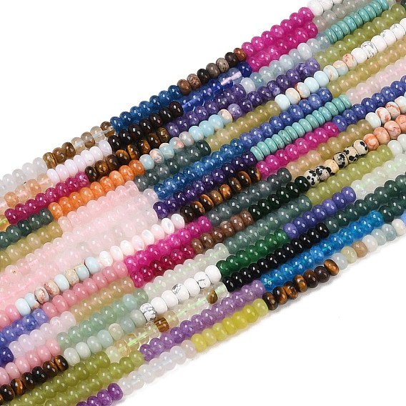 Cmешанные драгоценный камень бисер нитей, рондель