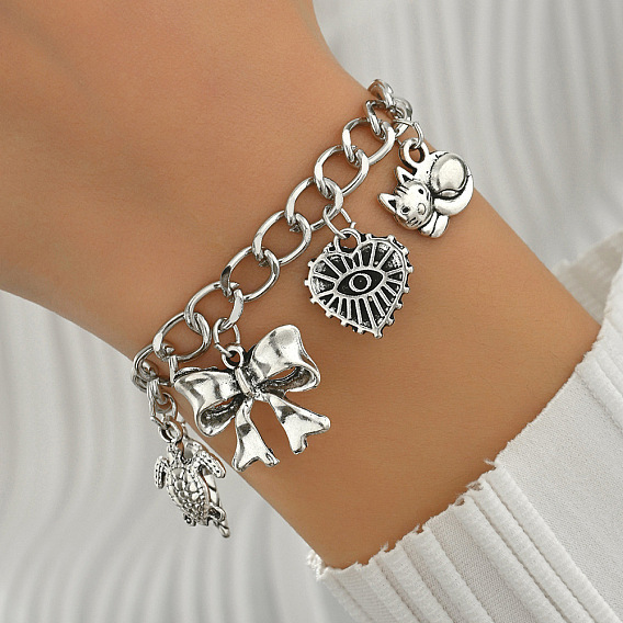 Сплав шарм браслеты, браслеты с цепочками для женщин, разнообразные