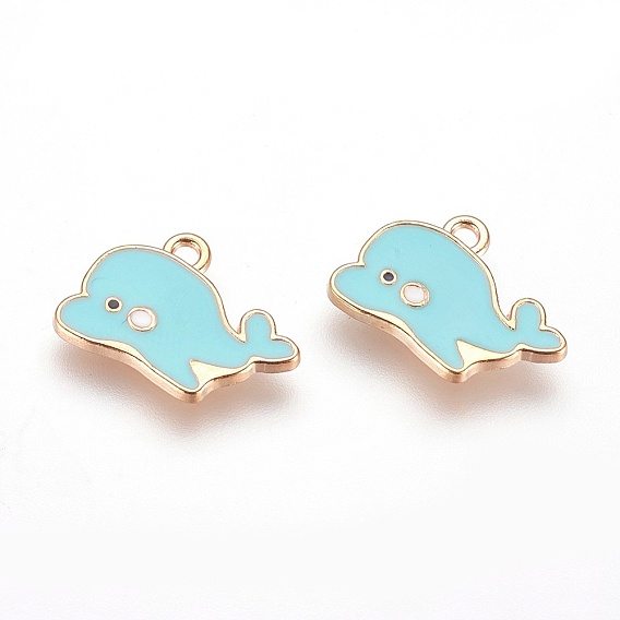 Подвески из эмали и сплава, кит, золотой свет