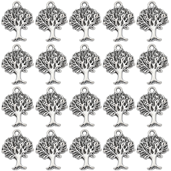 100 подвеска из сплава в тибетском стиле, без свинца и без кадмия, древо жизни