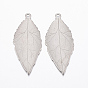 304 Stainless Steel Pendants, Leaf