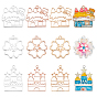 18Pcs 9 Styles Alloy Open Back Bezel Pendants, For DIY UV Resin, Epoxy Resin, Pressed Flower Jewelry, Cadmium Free & Lead Free, Castle