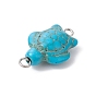Synthetic Turquoise Dyed Connector Charms, Sea Turtle Links, Mixed Color