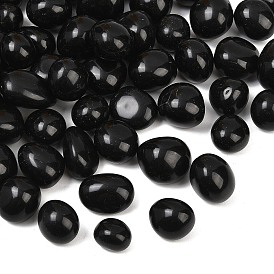 Natürliche schwarze Obsidian Perlen, getrommelt Stein, Nuggets, kein Loch / ungekratzt, Vasenfüllsteine/ungebohrt, Vasenfüller Edelsteine