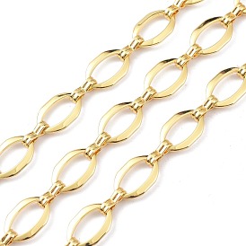 Латунная цепочка фигаро, с катушкой, несварные, овальные