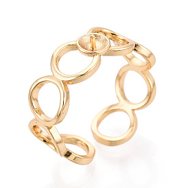 Кольцо латунный и эмалированный колышек для чашки кольца, регулируемые настройки колец для полупросверленных бусин, без кадмия, без никеля и без свинца