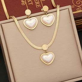 Fashionable Pearl Heart Necklace with Stainless Steel Collarbone Chain (N1110)