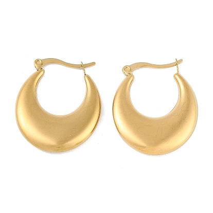 Ion Plating(IP) 304 Stainless Steel Hoop Earring, Crescent