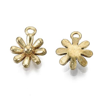 Brass Charms, Nickel Free, Flower
