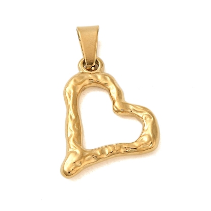 Ion Plating(IP) 304 Stainless Steel Pendants, Heart Charm