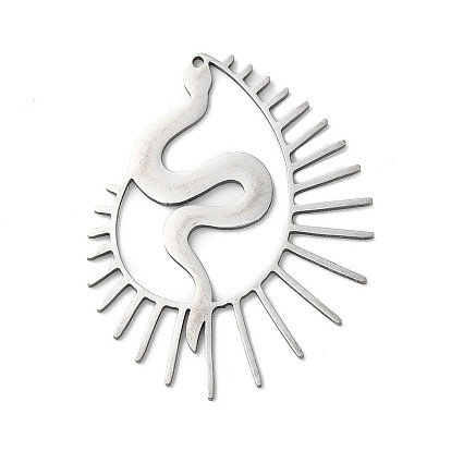 Pendentifs en acier inoxydable, charme de serpent