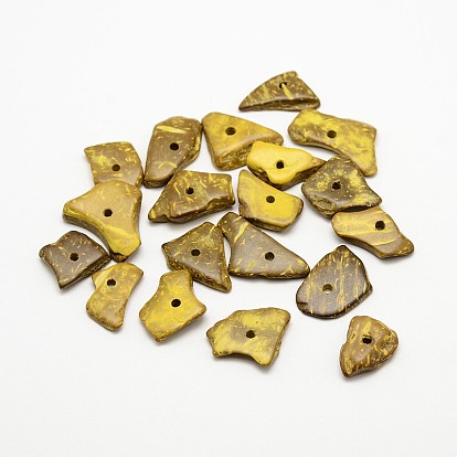 Bolas de coco chips, 14~21x9~15x2~5.5 mm, Agujero: 1.5 mm, sobre 1182 unidades / 500 g