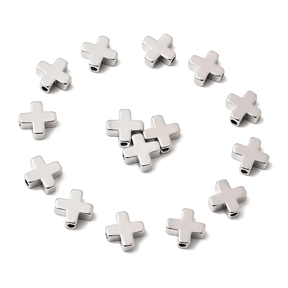 SHEGRACE Brass Beads, Cross, Cadmium Free & Nickel Free & Lead Free
