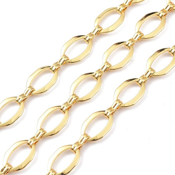 Латунная цепочка фигаро, с катушкой, несварные, овальные