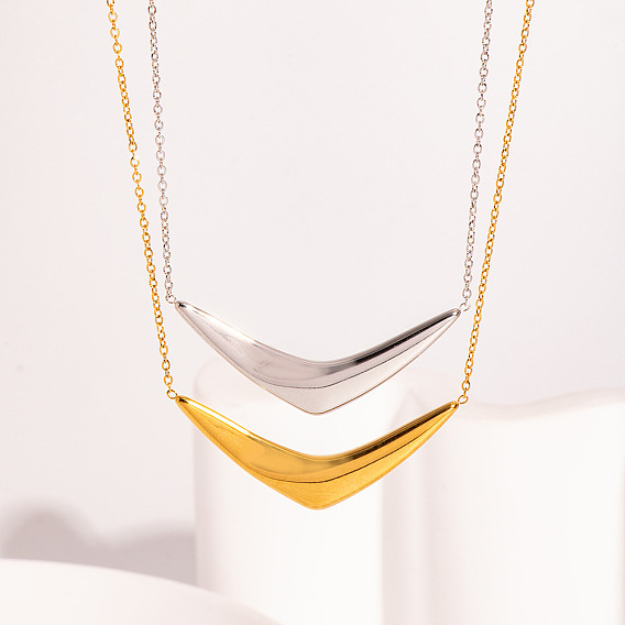 Элегантные V-образные 304 подвески из нержавеющей стали для женщин, простой и универсальный