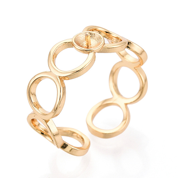 Кольцо латунный и эмалированный колышек для чашки кольца, регулируемые настройки колец для полупросверленных бусин, без кадмия, без никеля и без свинца