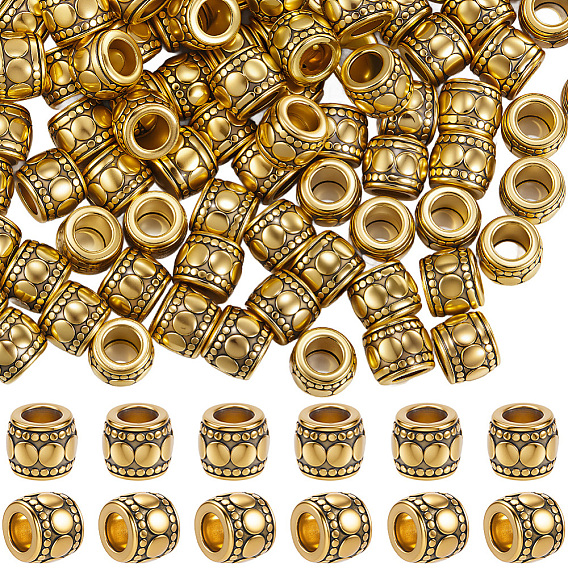 150 бусины из сплава в тибетском стиле, колонка, без кадмия и без свинца