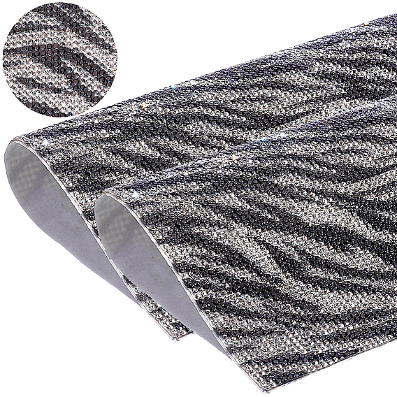 2Pcs Rhinestone Self-adhesive Car Stickers, Rectangle