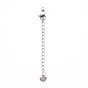 304 Stainless Steel Chain Extender, Cadmium Free & Nickel Free & Lead Free, with Clasps and Tiny Heart Charm