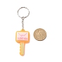 Envelope Key with Word I Love You Resin Charms Keychain, with Iron Findings