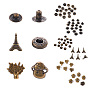 18 наборы эйфелевой башни, дерева и грибов, латунные кожаные кнопки, застежки на кнопках, в том числе 1 набор 45 # стальной дырокол, 1 шт 45 # стальное круглое основание