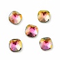 K9 Glass Rhinestone Cabochons, Flat Back & Back Plated, Faceted, Square