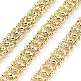 Rack Plating Brass Cable Chains, Long-Lasting Plated, Soldered, with Spool, Lead Free & Cadmium Free, Round