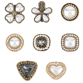 8 шт. 8 стили: сплав, стекло, АБС-пластик, имитация жемчуга, пряжки для обуви, украшения для обуви