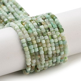 Natural Chrysoprase Beads Strands, Faceted Table Cut Cube