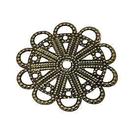 Латунная старинная филигранная фурнитура, цветок, 22x1 мм