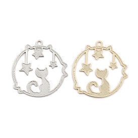 Long-Lasting Plated Brass Pendants, Cat with Star