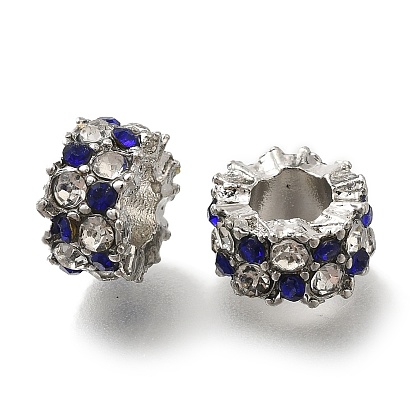 Стойки покрытие сплава европейские шарики, со стразами, без свинца и без кадмия, бусины с большим отверстием, колонка