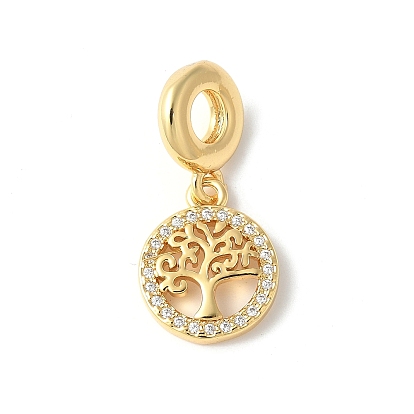 Латунное микропейв с кубическим цирконием европейские подвески с подвесками, без кадмия и без свинца, плоские круглые с дерева жизни