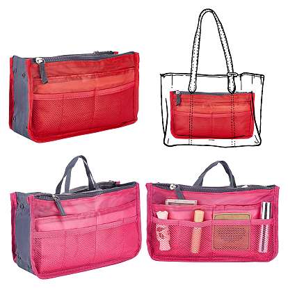 2шт 2 цвета кошелек многофункциональный органайзер вставка, сумка для хранения из нейлона и полиэстера, с молнией из сплава