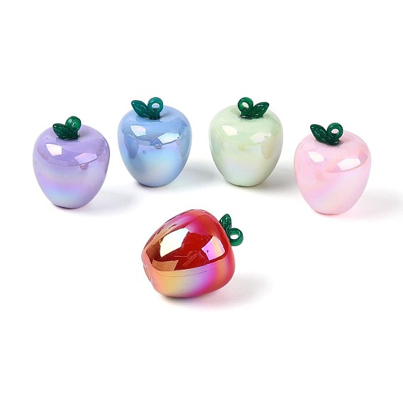 Плакировка непрозрачных акриловых подвесок, яблочные прелести, переливающийся цвет