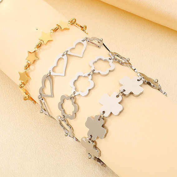 304 женские браслеты-цепочки со звеньями из нержавеющей стали