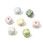 Cuentas de porcelana hechas a mano, cubo poligonal cubo, porcelánico esmaltado brillante