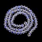 Electroplate Transparent Glass Beads Strands, Half Rainbow Plated, Faceted, Rondelle