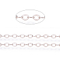 Brass Flat Oval Cable Chains, Unwelded, with Spool, Cadmium Free & Lead Free