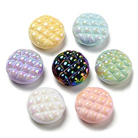 UV Plating Acrylic Beads, Iridescent, Rondelle
