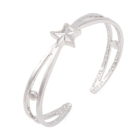 Bracelets à manchette ouverte creuse en alliage de zinc étoile pour femmes