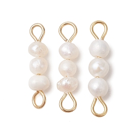 Натуральный культивированный пресноводный жемчуг, бусины в форме картофеля, соединительные подвески, с 304 петлями из нержавеющей стали, золотые