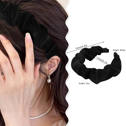 Velvet Pleated Hair Bands for Girls Women