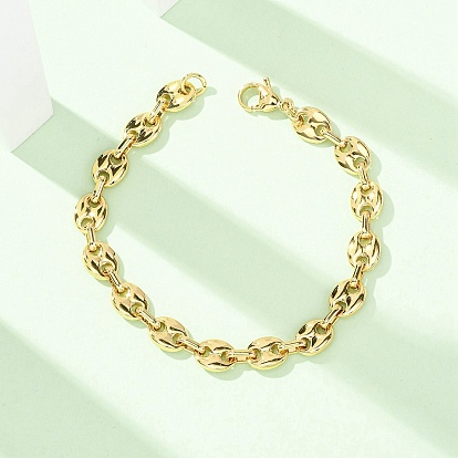 304 Браслеты из нержавеющей стали в форме свиного носа для женщин, ионное покрытие (ip)