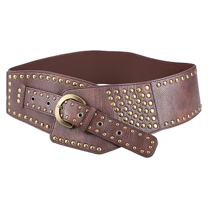 Ремни из искусственной кожи с цепочками из сплава и заклепок, античная бронза