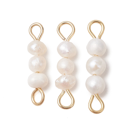 Натуральный культивированный пресноводный жемчуг, бусины в форме картофеля, соединительные подвески, с 304 петлями из нержавеющей стали, золотые