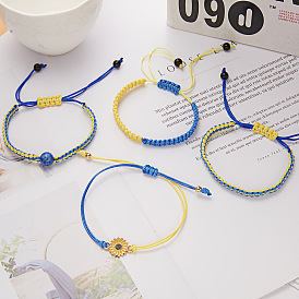 Traditional Blue and Yellow Ukrainian Ethnic Bracelet Handmade with Love