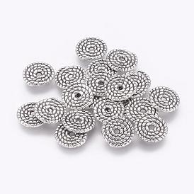  Perles de séparateur de style tibétain , sans cadmium et sans plomb, disque, 10x1.2mm, Trou: 2mm
