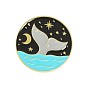 Starry Night Landscape Enamel Pin Set with Mountains, Rivers and Oceans - Alloy Badge Accessory
