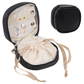 PU Leather Storage Bags, with Polyester and Alloy Findings, Square
